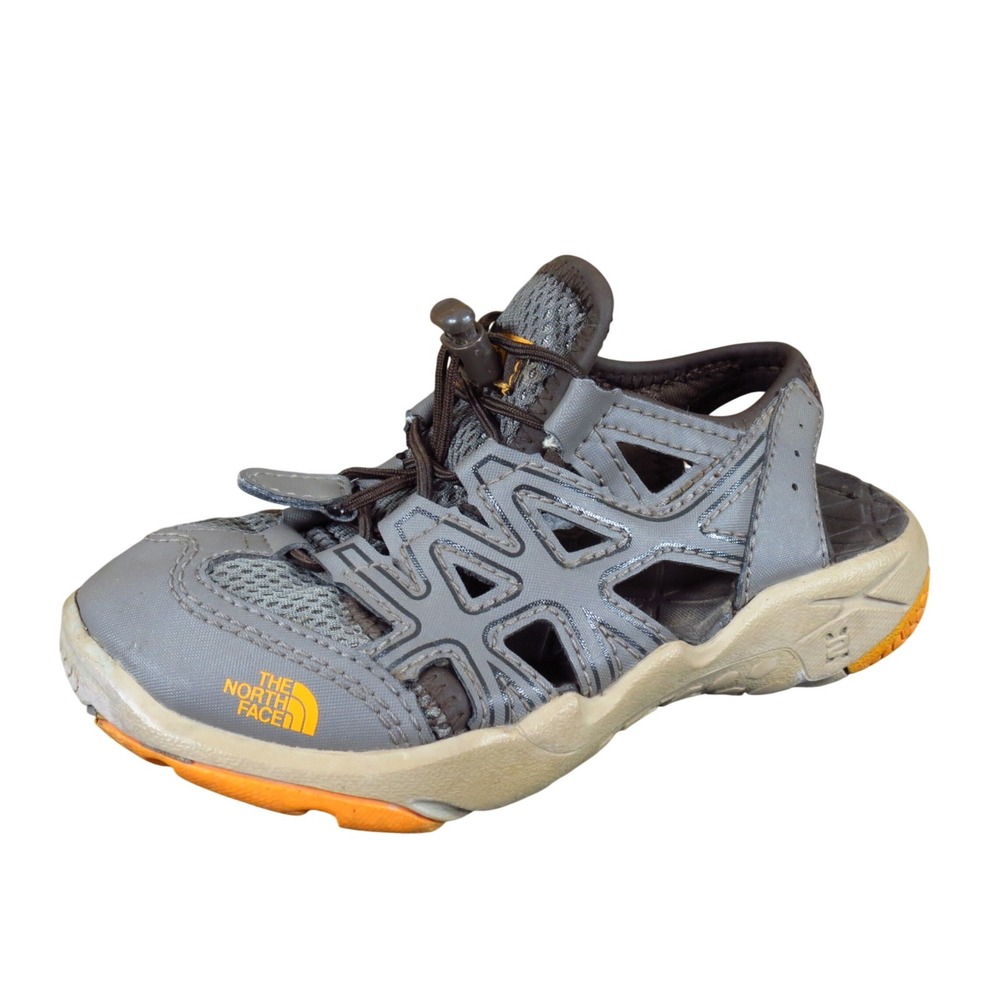 The North Face Hedgehog Boys Water Sandals Size 12 Outdoor Hiking Grey Orange